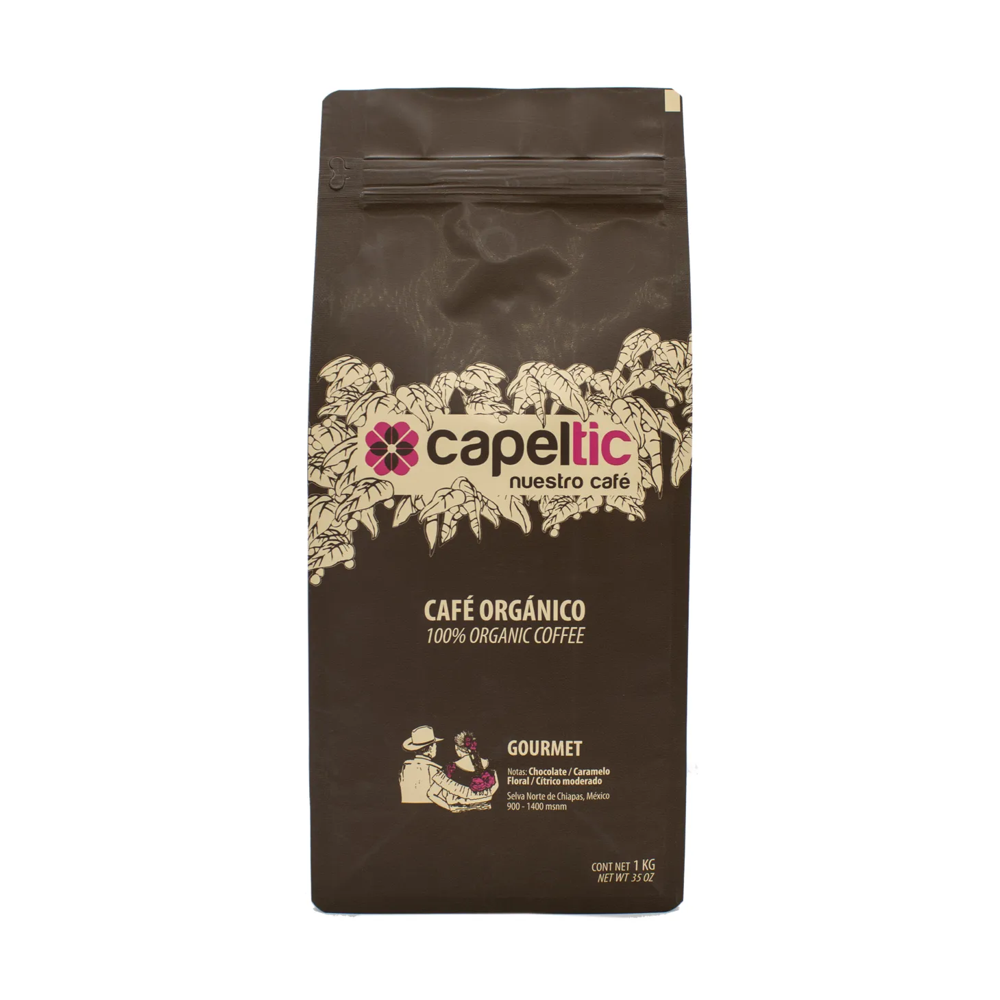 Café EN GRANO  de 454 g. Capeltic Orgánico Gourmet