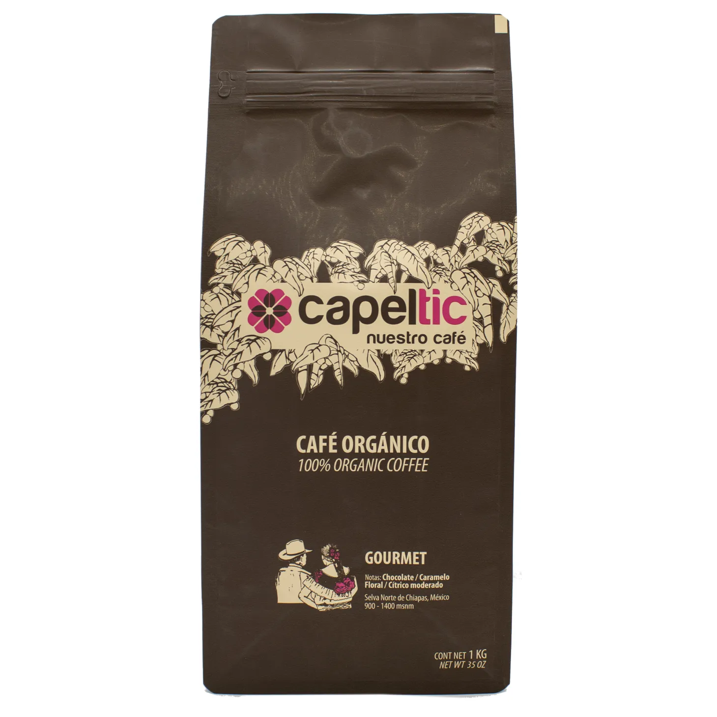 Café EN GRANO de 1 kg. Capeltic Orgánico Gourmet